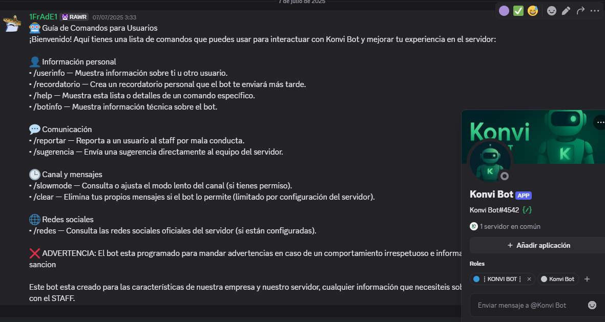 Bot Discord — Konvi Bot